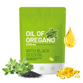 2 Í 1 olíu af Oregano Black Seed Oil Softgels Náttúrulegt ónæmisaðstoð