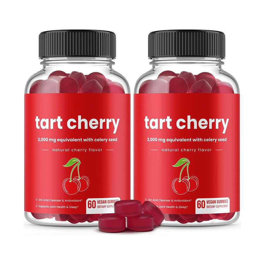 Tart Cherry & Cellery Seed Vegan Gummies Náttúrulegur stuðningur við þvagsýru heilsu andoxunarvörn og daglega vellíðan